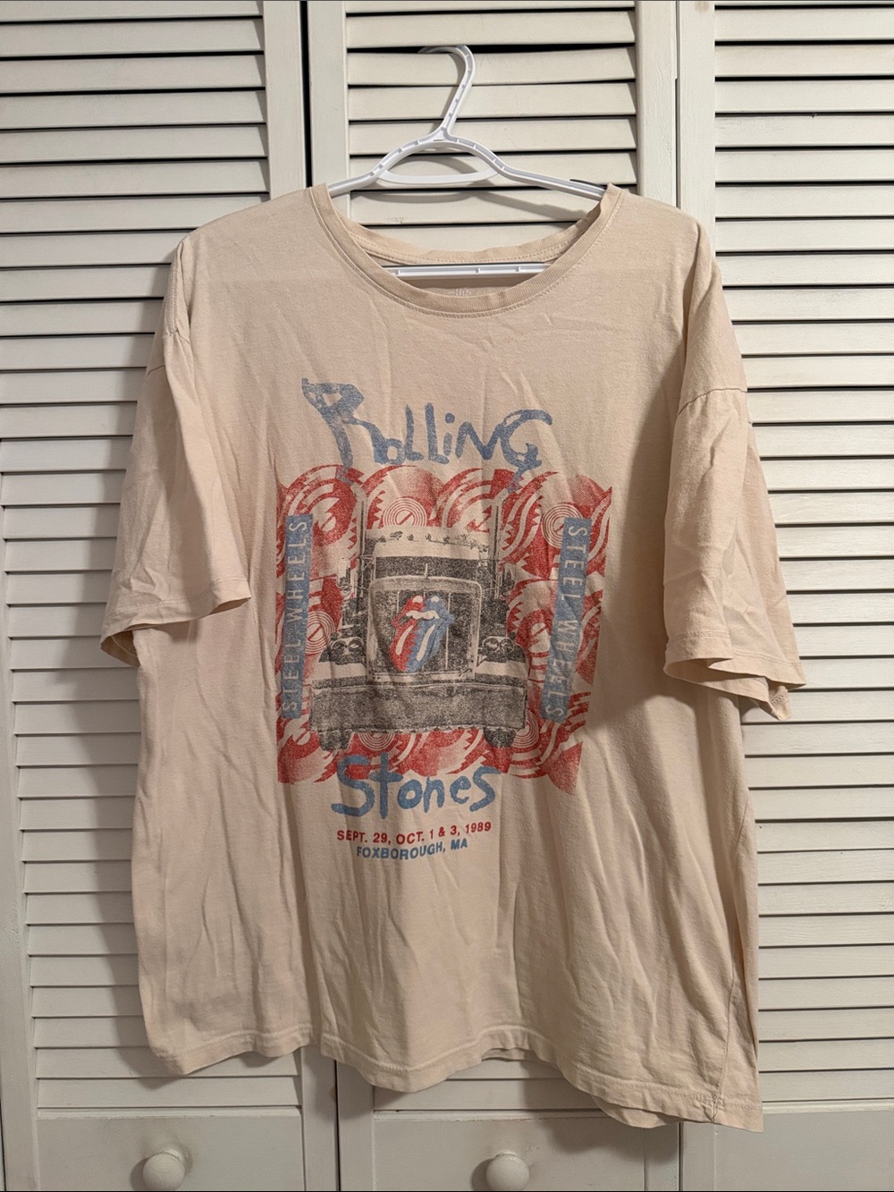 the Rolling Stones Cream Tee with Subtle White Logo